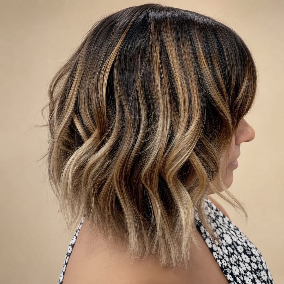 Carré balayage contour
