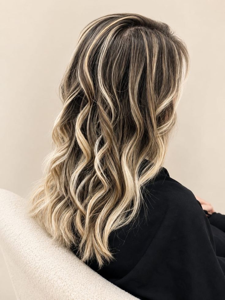 Balayage blond wavy