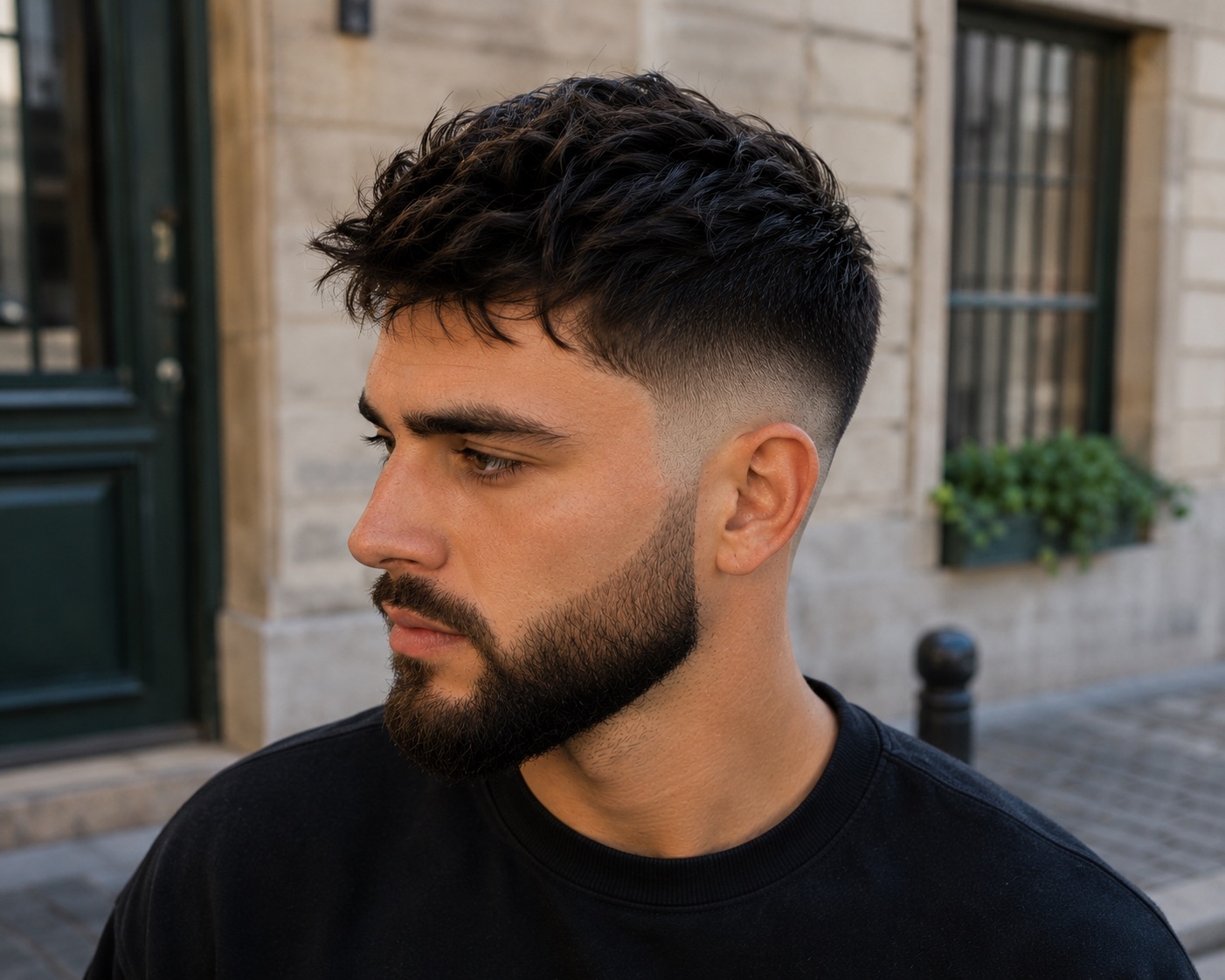Dégradé homme avec barbe