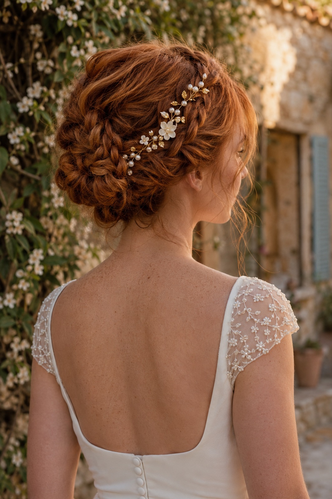 Chignon tressé roux