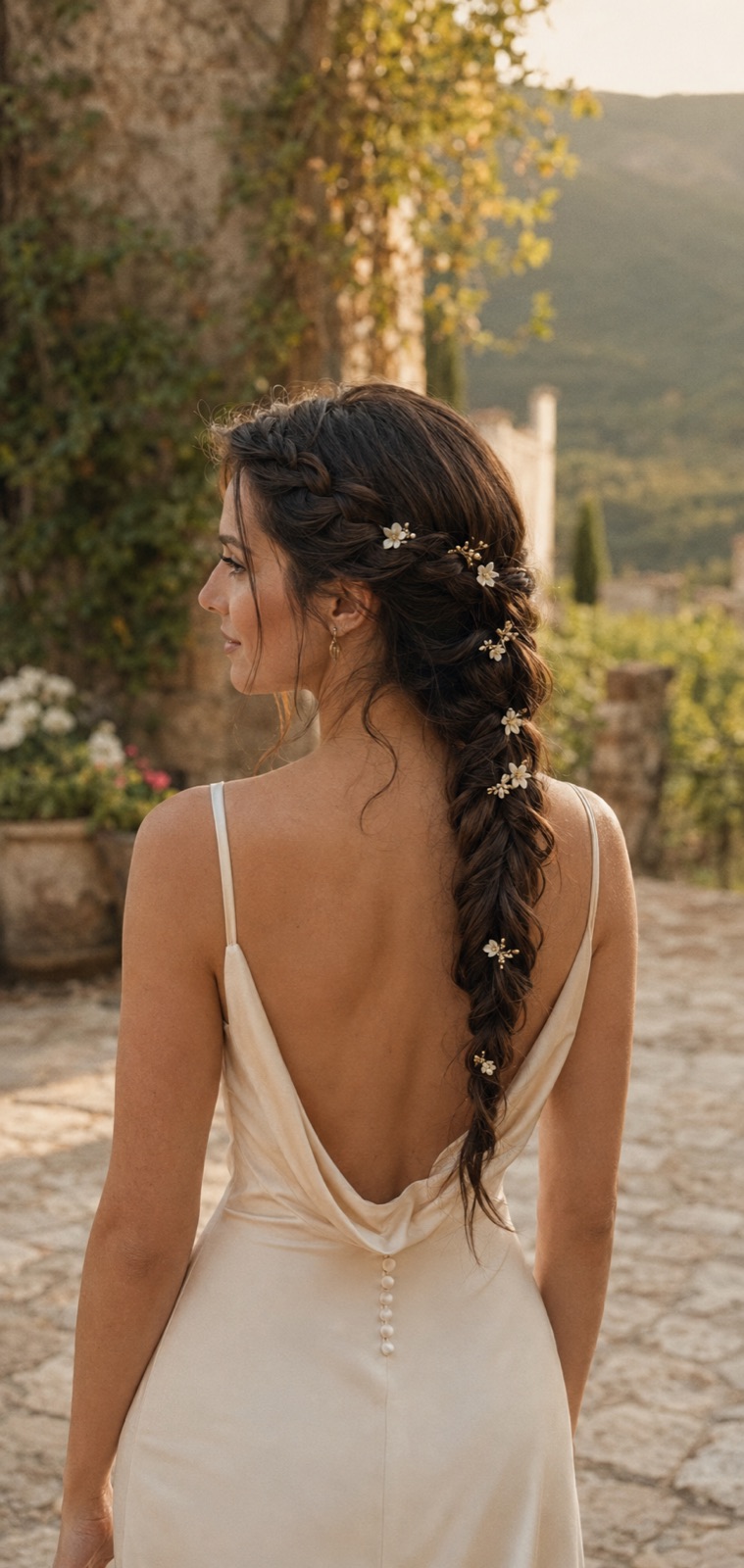 Tresse longue fleurie