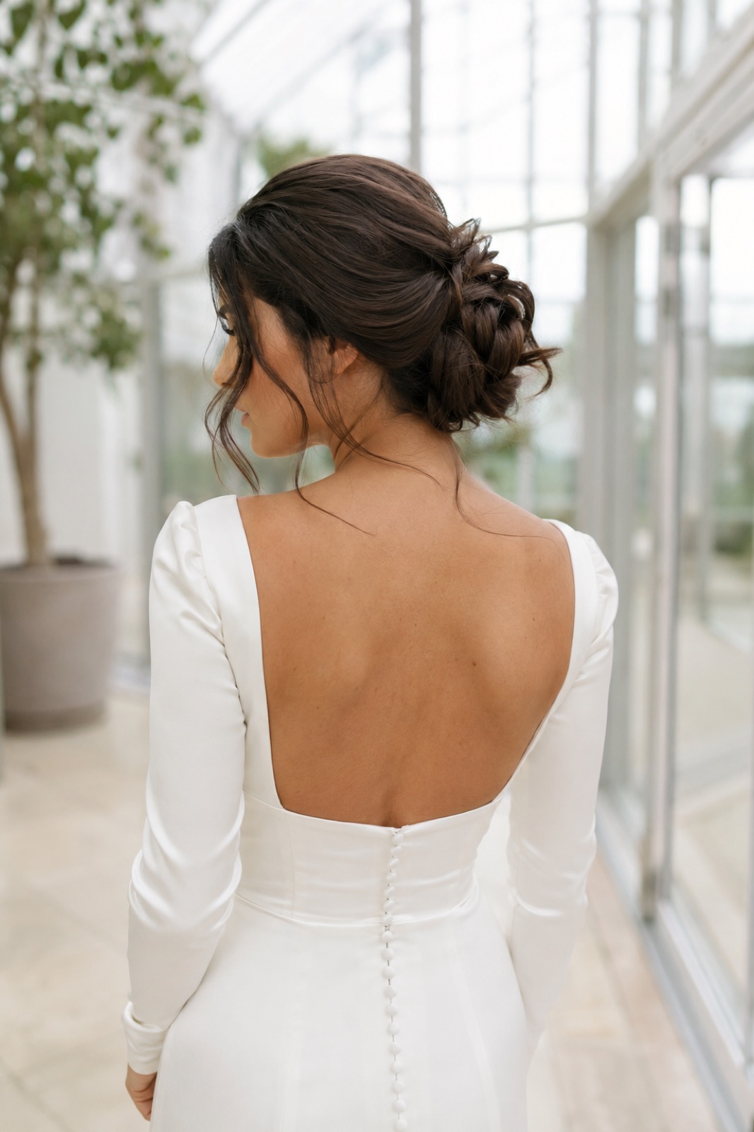 Chignon bas brun