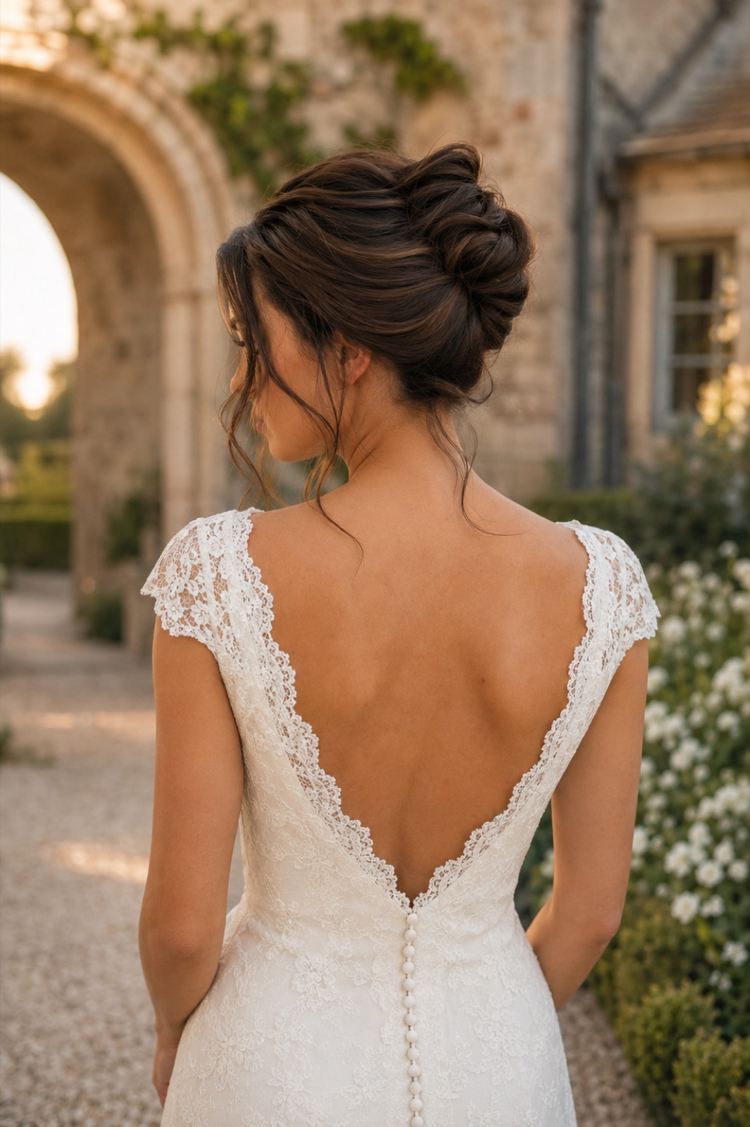 Chignon haut brun